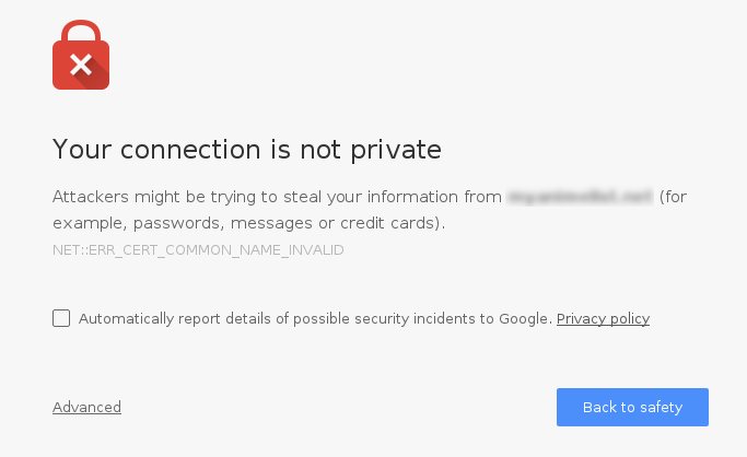 Chrome 警告网站的证书无效